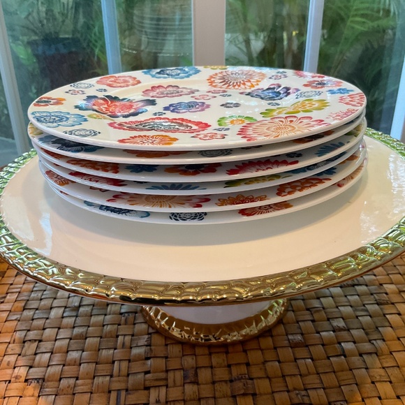 Villeroy and Boch Rare Discontinued Anmut Bloom Salad Plates 6 Total - Picture 3 of 6